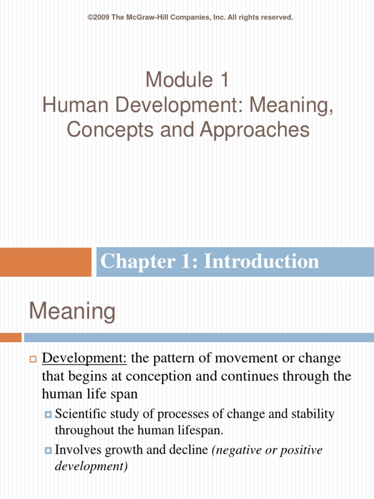 Human Development: Meaning, Concepts and Approaches: Chapter 1