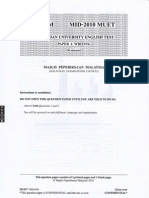 Malaysian University English Test (MUET Paper 4) Mid-Year 2010