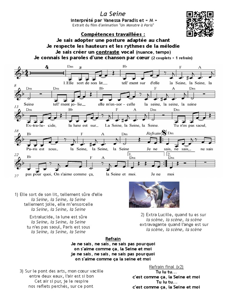 La Seine Partition Compositions Musicales Chansons