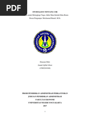 Etika Bisnis Makalah Studi Kasus Csr