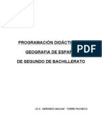 Programación Didáctica Geografía de España 2010-2011. IES Gerardo Molina.