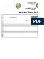 Kcs Got Talent Scoresheet: No. Name of Group 20% 25&
