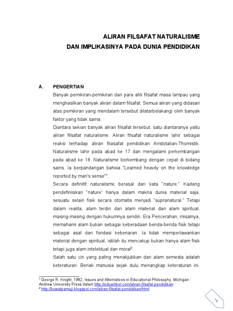 Aliran Filsafat Naturalisme