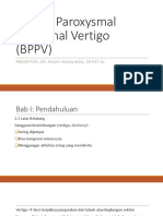 Benign Paroxysmal Positional Vertigo BPPV