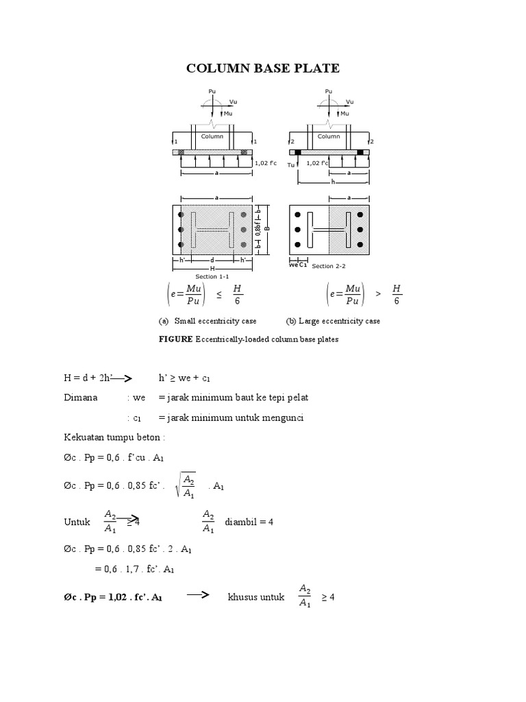 Eccentric Column Base Plate Design | PDF