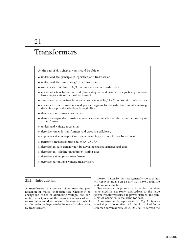 Electrical Primary Secondary Transformers Working Principles | PDF