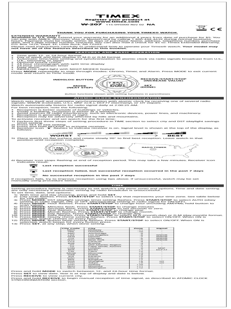Timex W7 Alllanguages Ingenierie Des Telecommunications Horlogerie