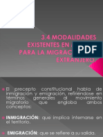 Modalidades Existentes en Mexico Par La Migracion Del Extranjero