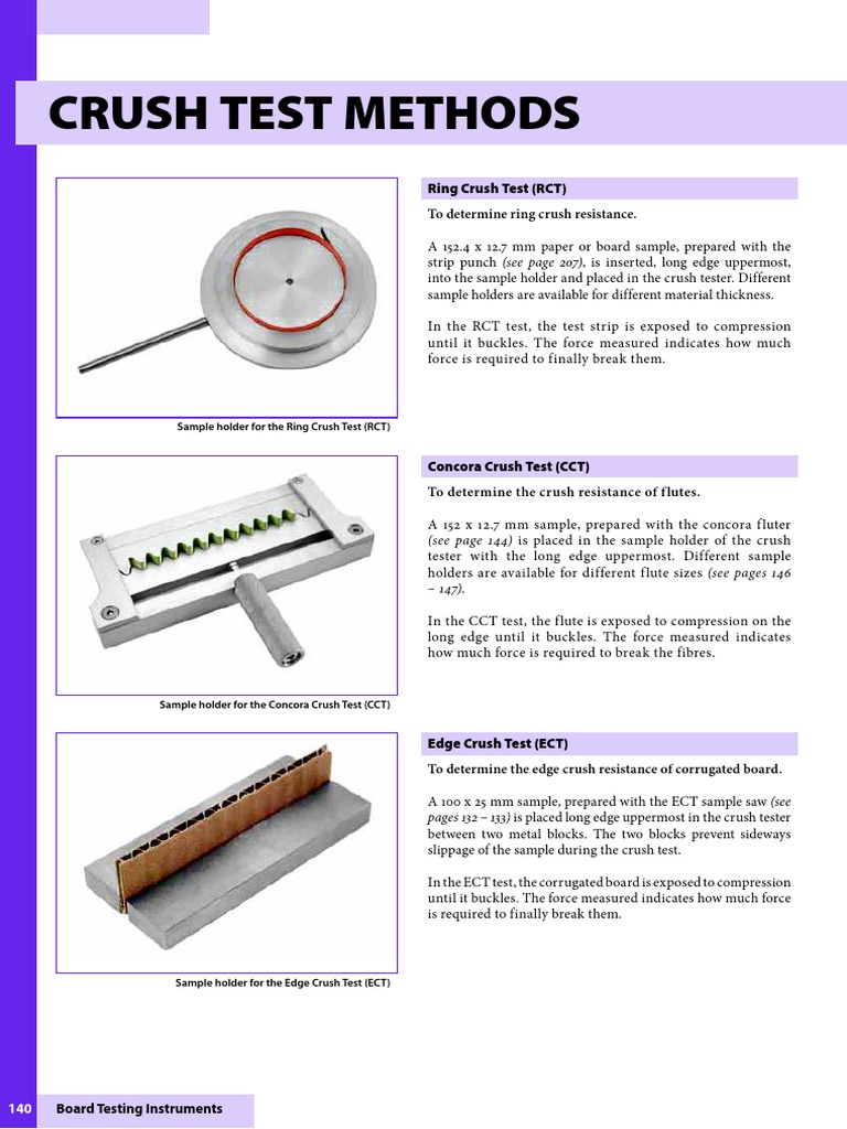 Crush Test Methods To Determine Ring Crush Resistance PDF Adhesive