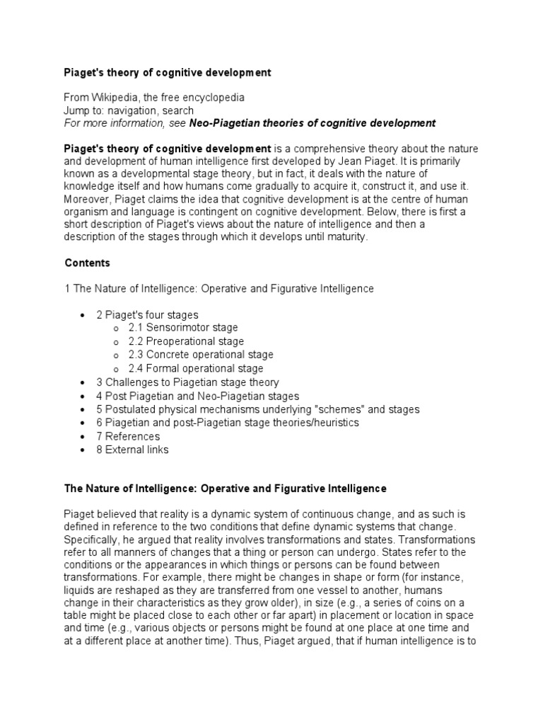 For More Information, See Neo-Piagetian Theories of Cognitive ...