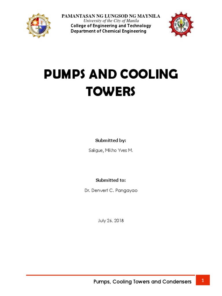 Cooling Tower Pump Types and Design | PDF | Pump | Heat Exchanger