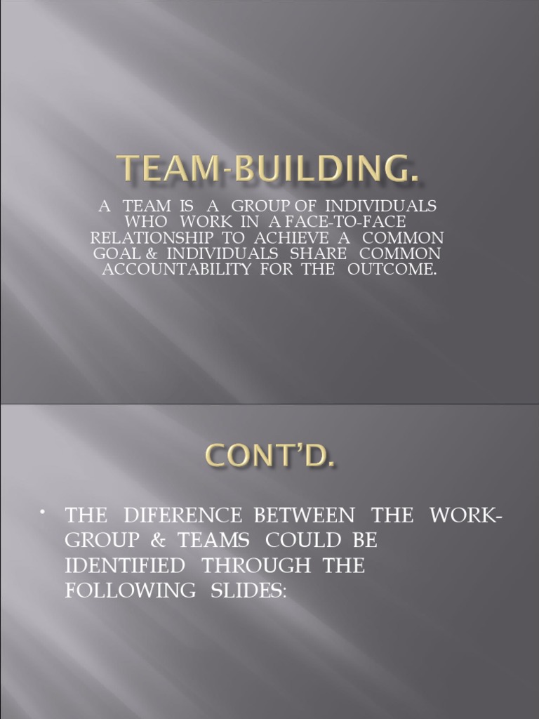 Team Building | PDF | Goal | Psychological Concepts