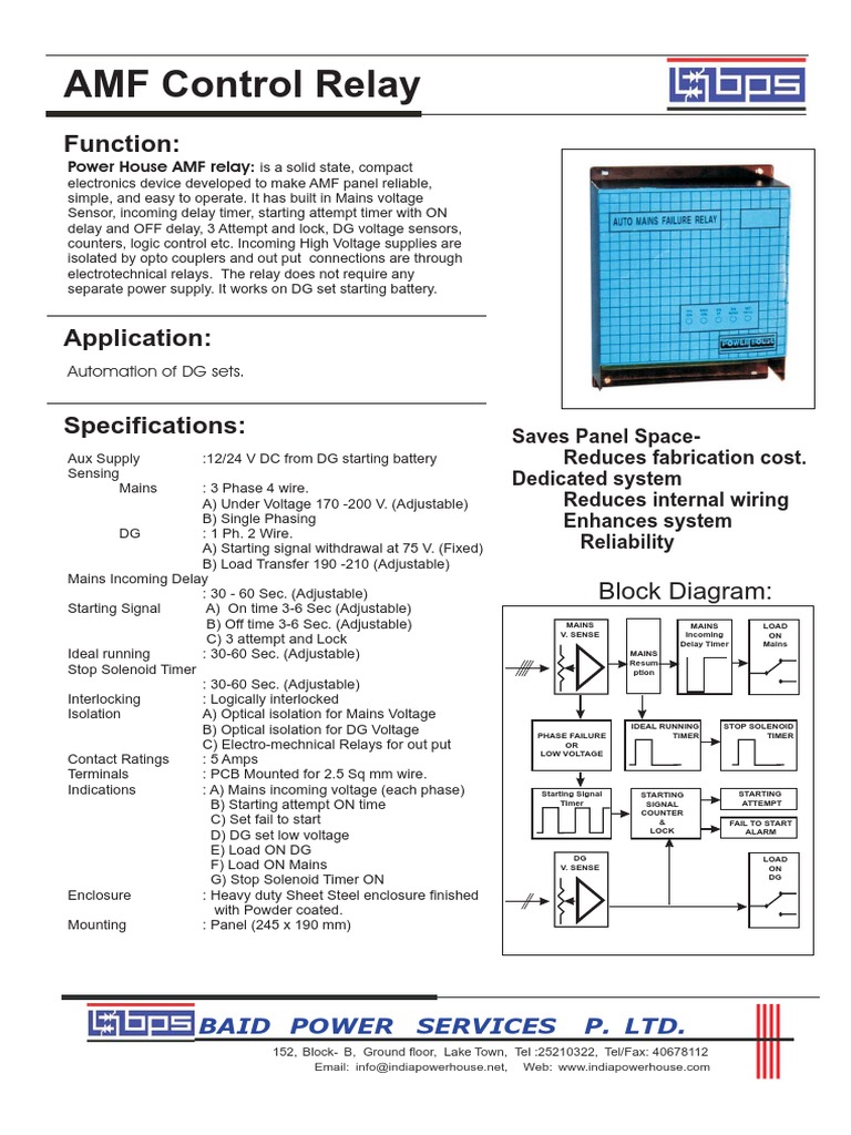 AMF Control Relay | PDF | Mains Electricity | Relay