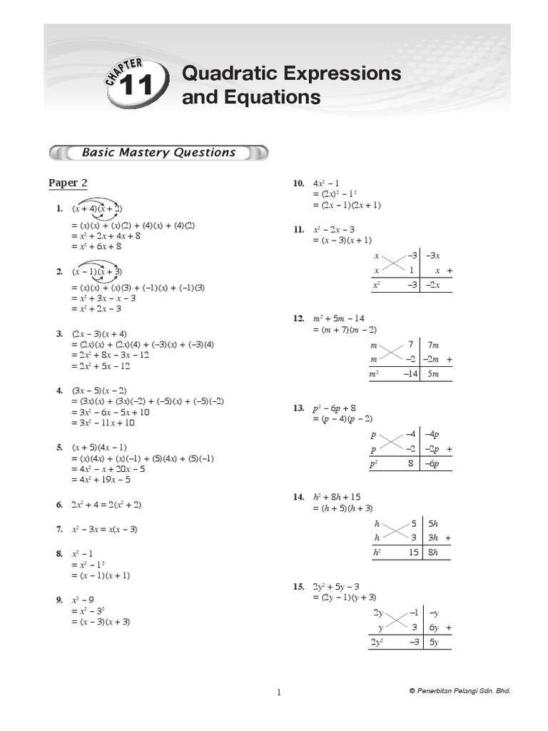 Quadratic Equations & Factoring Guide | PDF | Equations | Mathematical ...