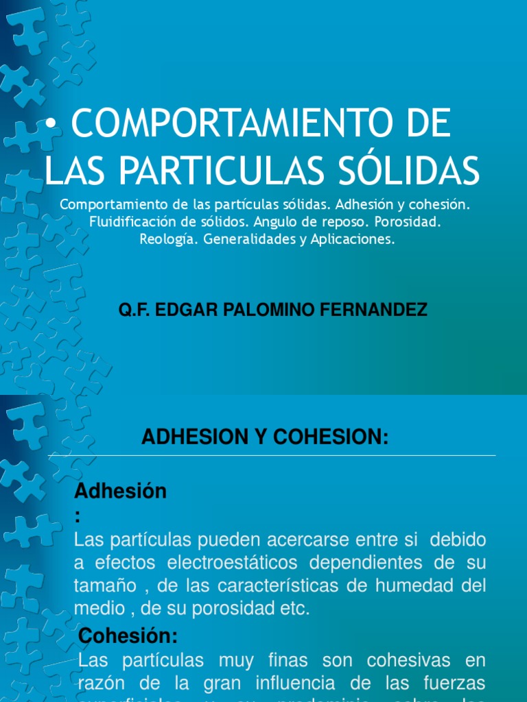 9 Na Clase Comportamiento de Las Particulas Solidas 2014 2 | PDF ...