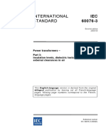 IEC 60076-3 Power Transformer-Insulation Level, Dielectric Tests & Clearances