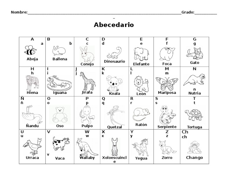 Abecedario con Animales para Niños | PDF
