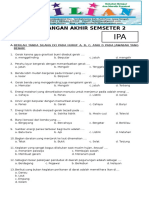 Soal UAS IPA Kelas 3 SD Semester 2 Dilengkapi Kunci Jawaban PDF