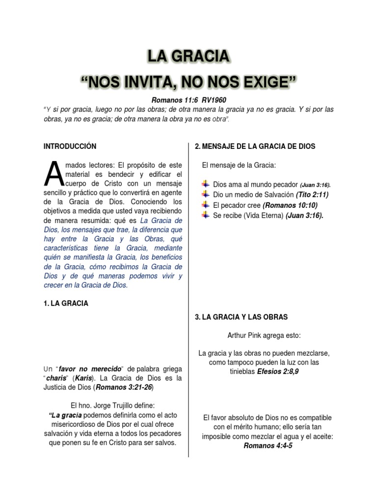 Características de la Gracia de Dios | PDF | Gracia en el cristianismo ...