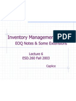 06 - Inventory Management III - EOQ Notes and Some Extensions
