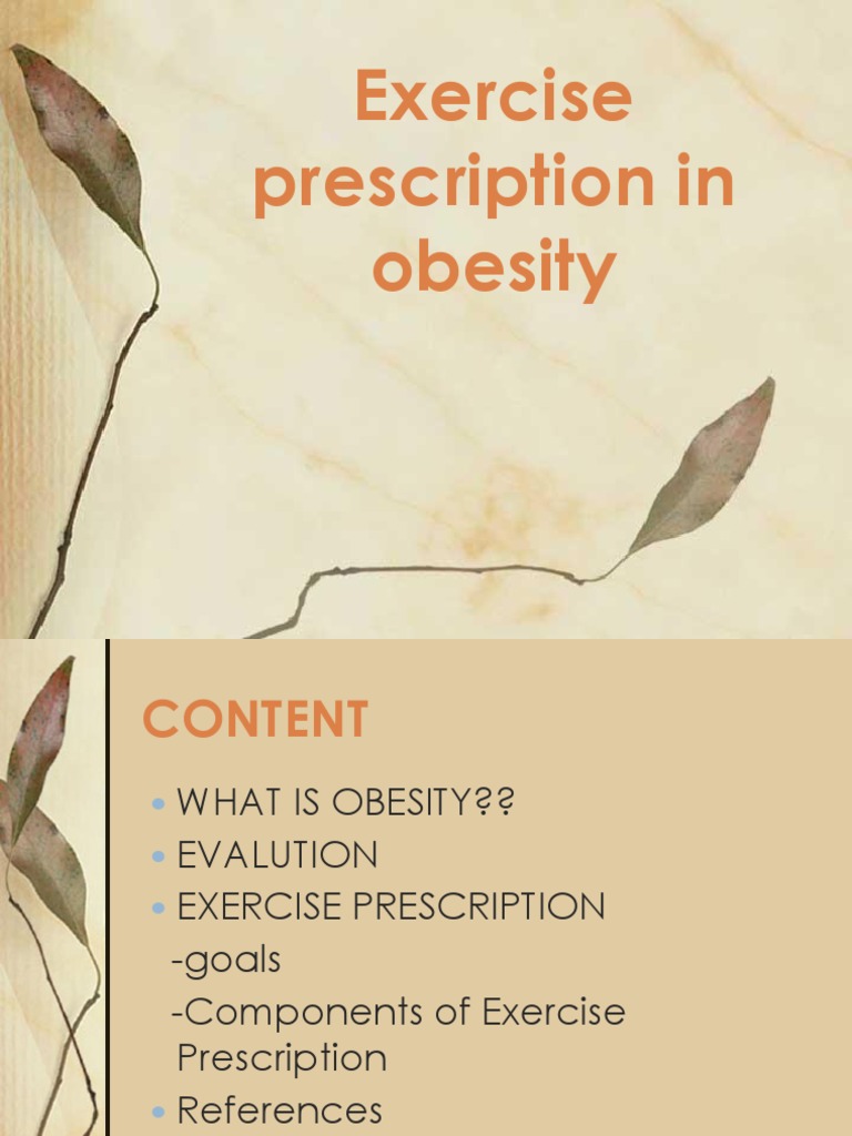 Exercise Prescription for Obesity Management | PDF | Obesity | Body ...
