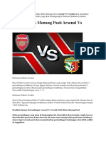 Prediksi Bola Menang Pasti Arsenal Vs Vorskla