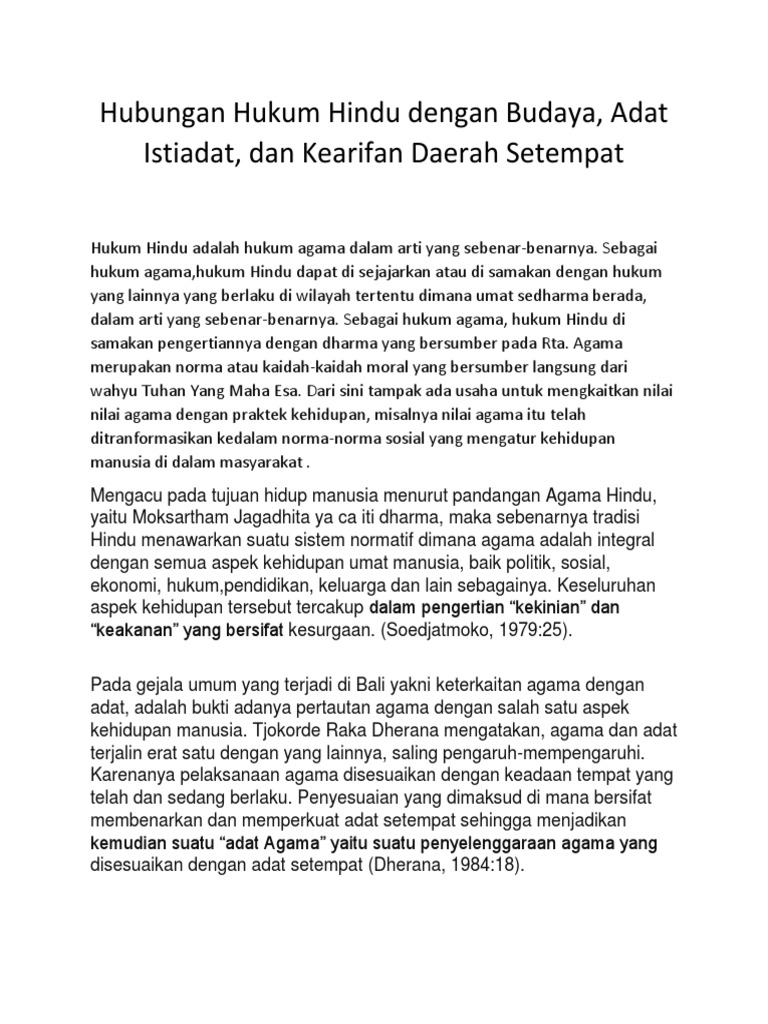 Hubungan Hukum Hindu Dengan Budaya