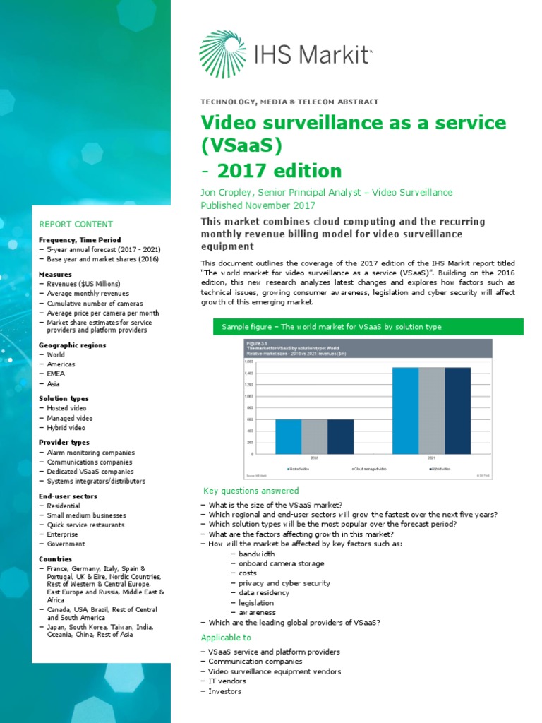 Abstract Video Surveillance As A Service Vsaas Report 2017 PDF