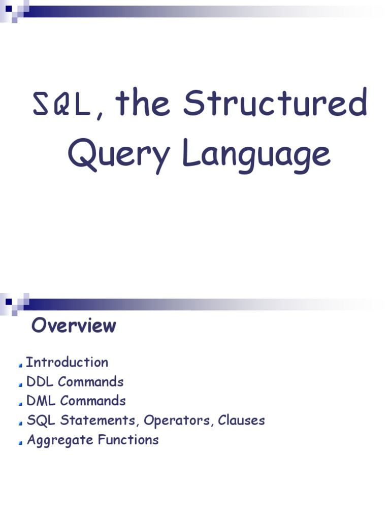 SQL, The Structured Query Language | PDF | Sql | Relational Database