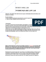 Lab 1: Inverse Square Law Lab