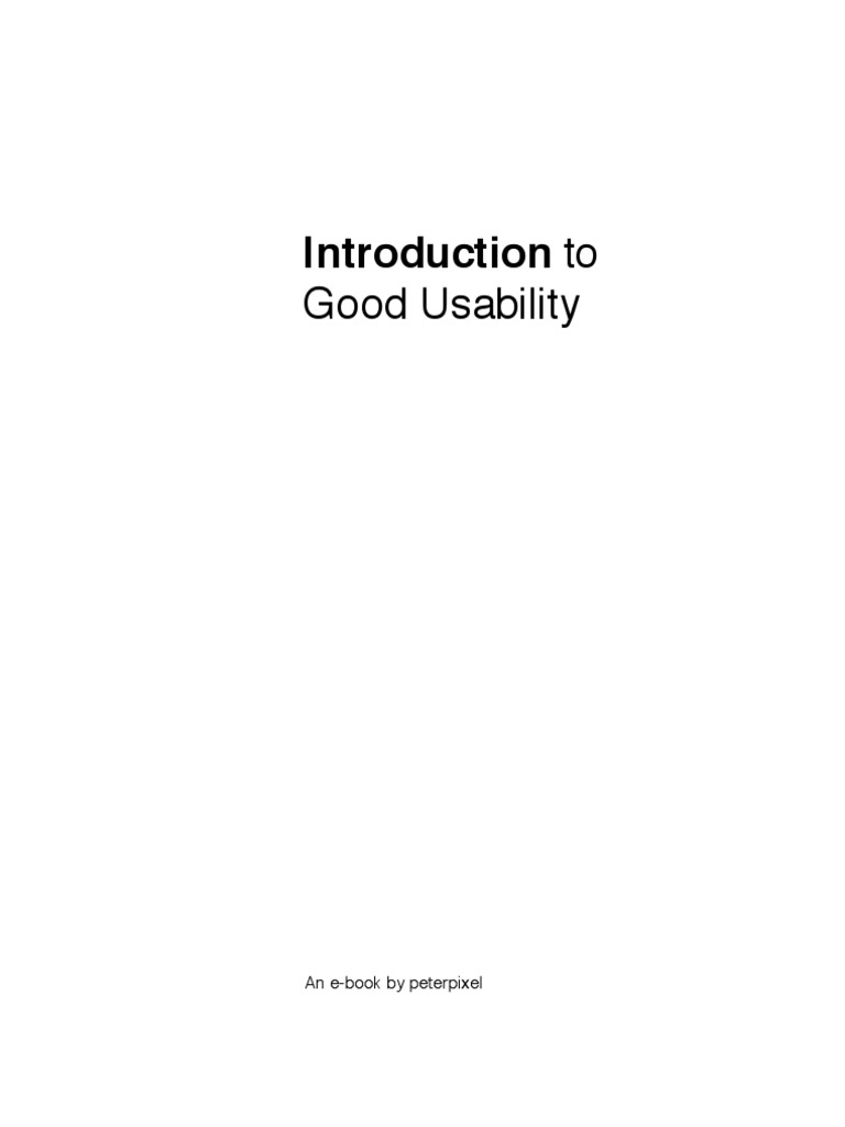 Introduction To Good Usability | PDF | Usability | Tab (Gui)