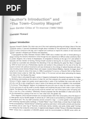 Ebenezer Howard Garden Cities Of Tomorrow