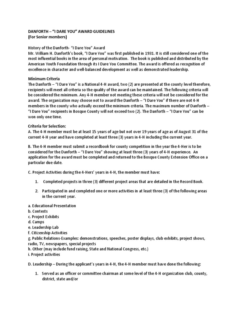 3 Danforth I Dare You Guidelines Government Politics