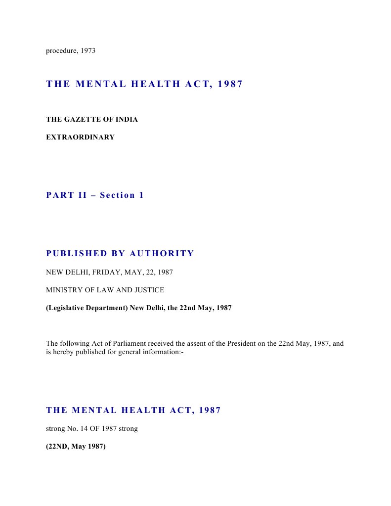 The Mental Health Act 1987 PDF Psychiatry Psychiatric Hospital