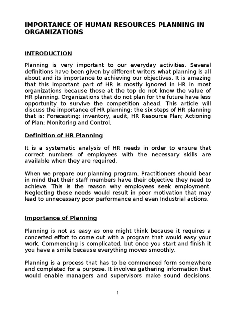 Human Resource Planning Human Resources Inventory