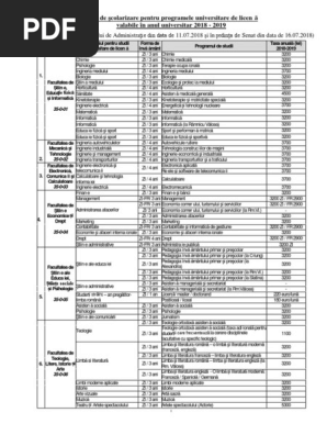 Taxe Upit Pentru Anul Universitar 2018 2019 Pdf