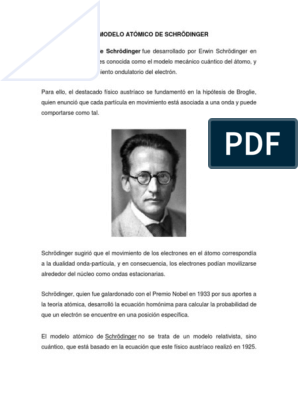 El Modelo Atómico de Schrödinger | PDF | Mecánica cuántica | Electrón