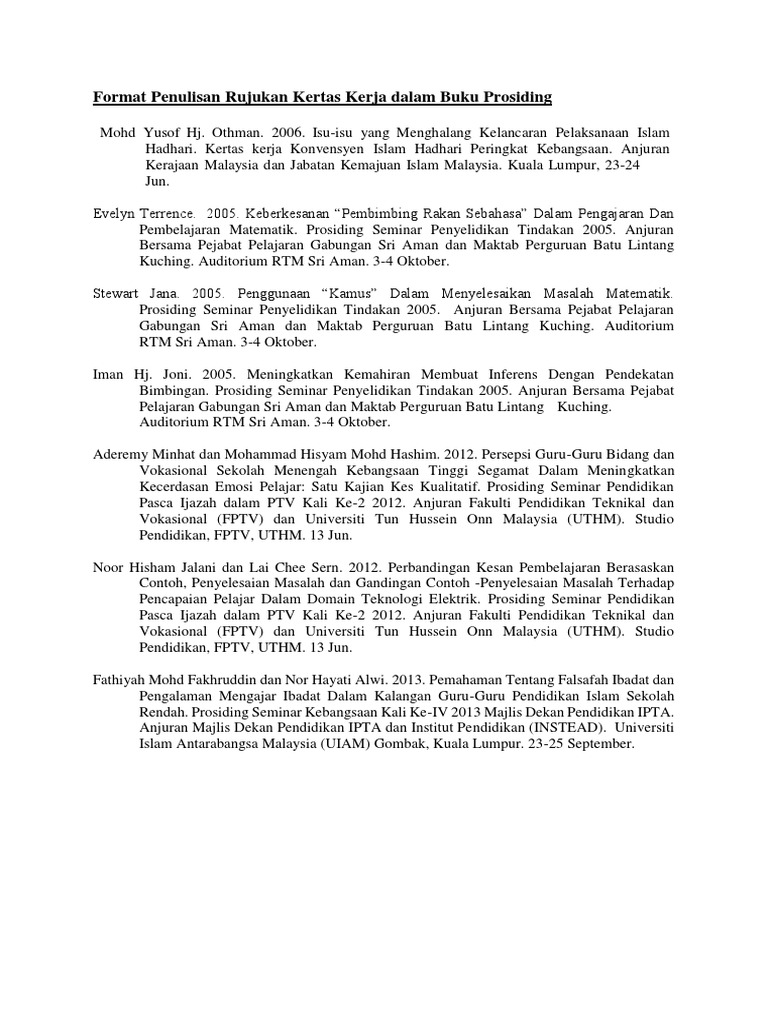 Rujukan Kertas Kerja Pdf