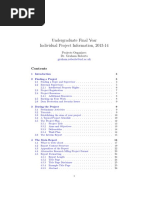 Undergraduate Final Year Individual Project Information, 2013-14