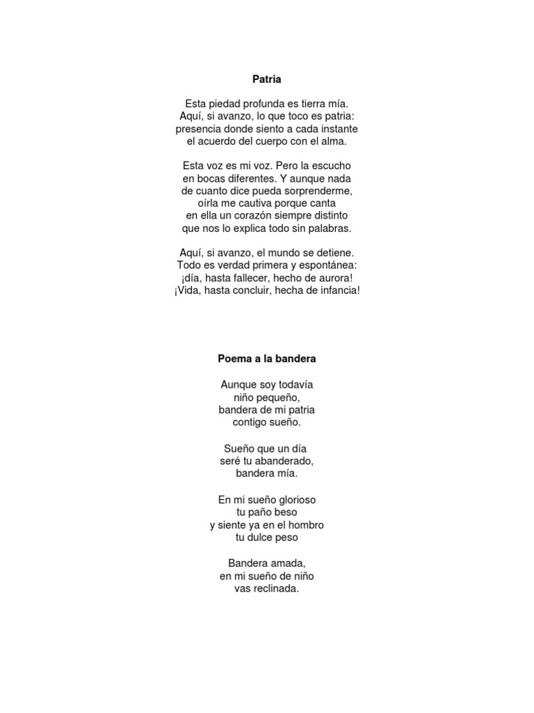 Poemas A La Patria | PDF