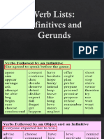 Verb Lists - Gerunds - Infinitives