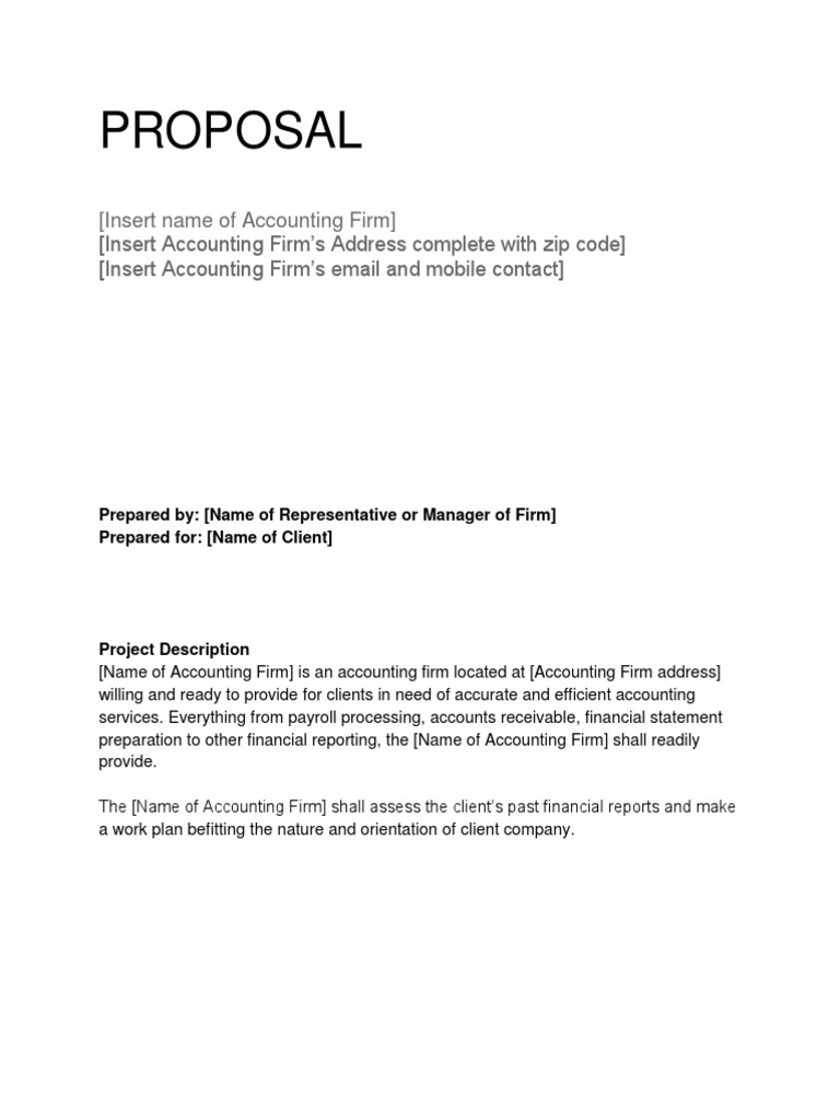 Accounting Services Proposal Template | PDF | Accounting | Financial ...