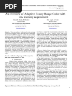   An overview of Adaptive Binary Range Coder with low memory requirement
