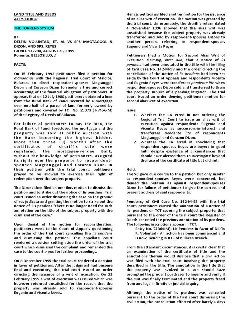 Pendens Had Been Annotated in The Title With The Filing | PDF | Adverse ...