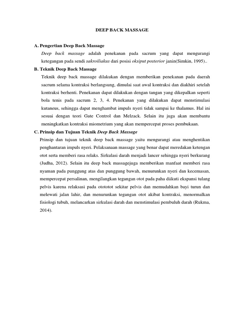 Deep Back Massage PDF