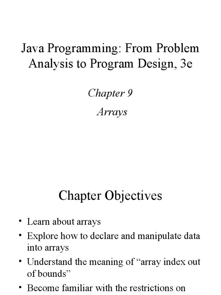 Java Programming: From Problem Analysis To Program Design | PDF | Array ...