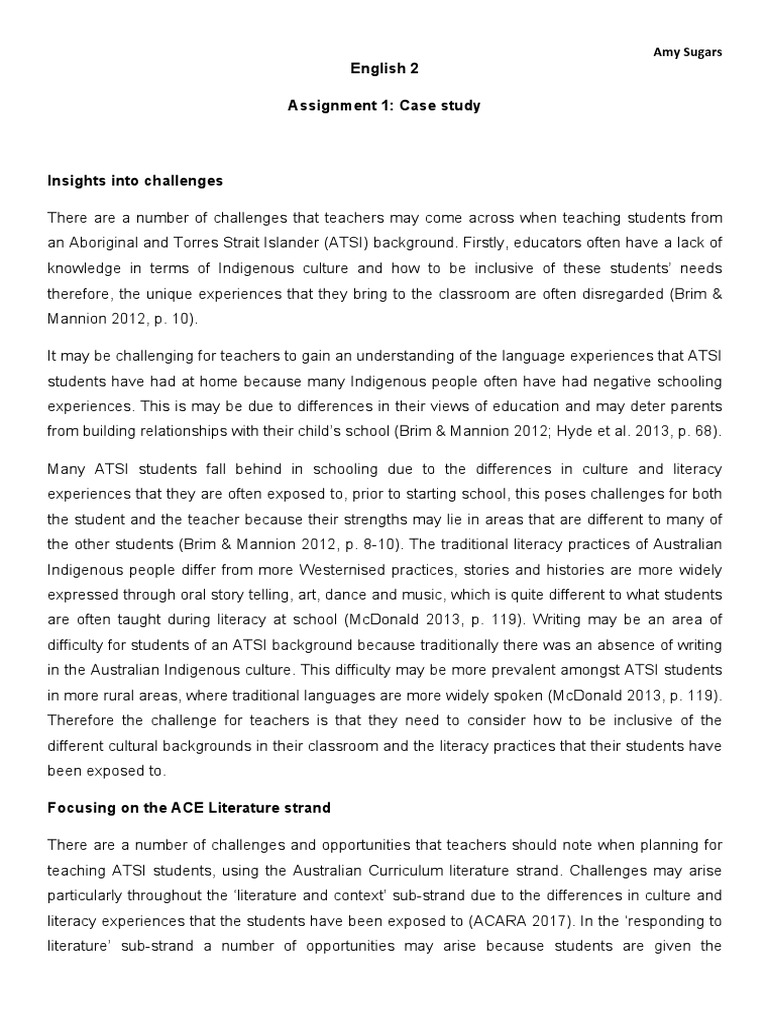 english case study final Literacy Indigenous Australians