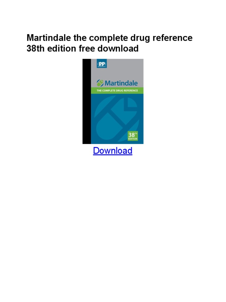 Martindale The Complete Drug Reference 38th Edition Free Download PDF ...