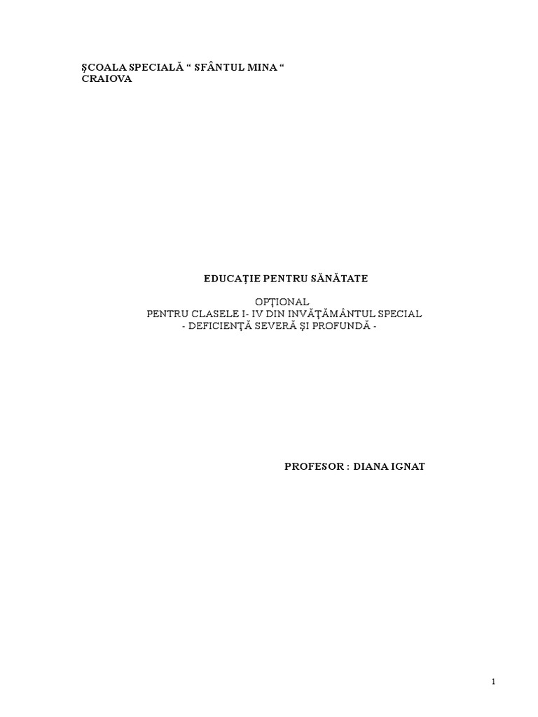 Optional Educatie Pentru Sanatate Doc