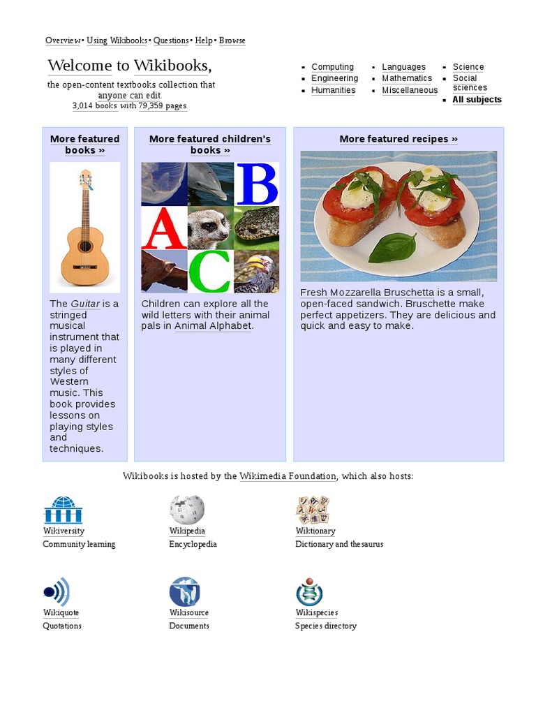 Welcome To Wikibooks,: More Featured Books More Featured Children's ...